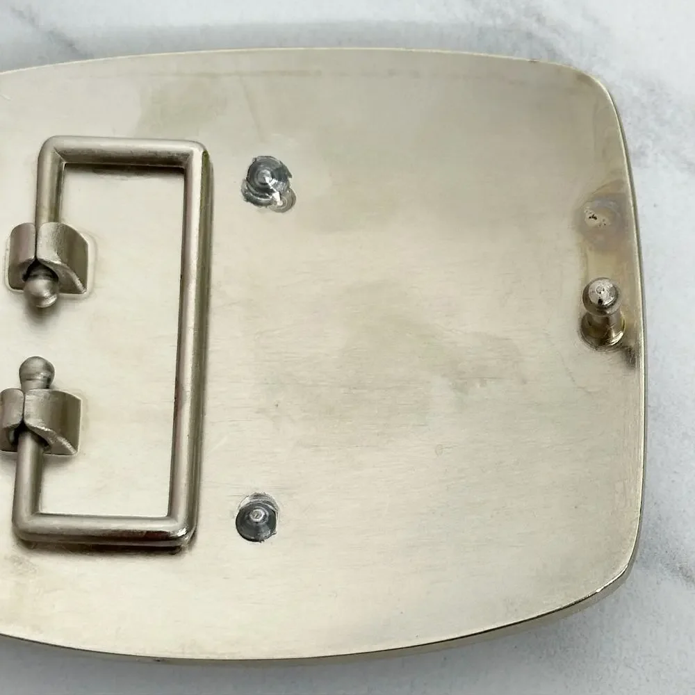 I Letter Initial Monogram Silver Tone Belt Buckle Western Style ✨